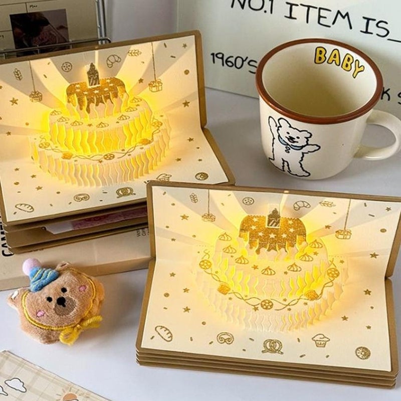 Birthday Money Envelope for Cash Gifts, 3d Popup Cake Card Diy Handmade Happy Birthday Pattern Card With 6 Slot Envelopes Box, New Year BirthdayGifts for Adults, Kids, Women, Men, Wife, Mum, Dad - Image 3